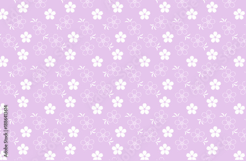 Elegant Japanese Cherry Blossom Purple Pattern