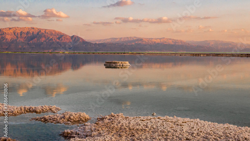 Wallpaper Mural View  from the Israeli coast of unrivaled beauty of Dead Sea against backdrop of Jordan Mountains in rays of evening sun Torontodigital.ca