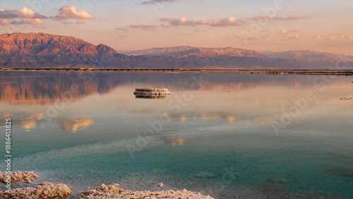 Wallpaper Mural View  from Israeli coast of the unrivaled beauty of Dead Sea against backdrop of Jordan Mountains in rays of evening sun Torontodigital.ca