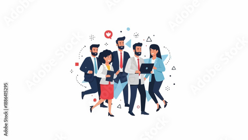 Diverse group of business professionals collaborating together.