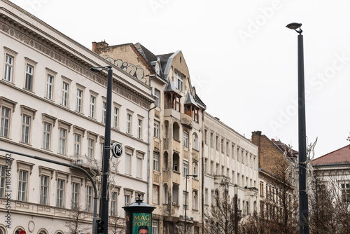 Wallpaper Mural Well preserved old building on the Arany Janos Street in rainy winter weather in Budapest in Hungary Torontodigital.ca