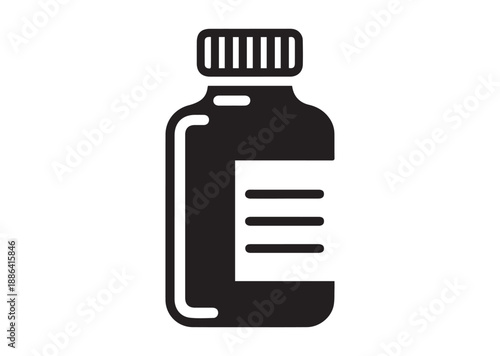 Medicine Bottle Icon, Editable Solid Vector Illustration