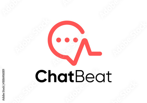 heart rate and chat logo. technology consult medical healthcare design concept