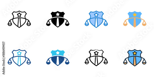 Litigation icons set multiple style collection. Editable stroke 
