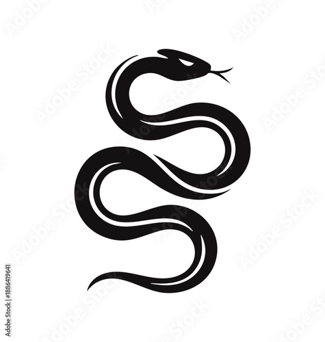 Wallpaper Mural Minimal snake logo icon vector isolated on white background, powerful reptile emblem for business, technology, and design projects Torontodigital.ca