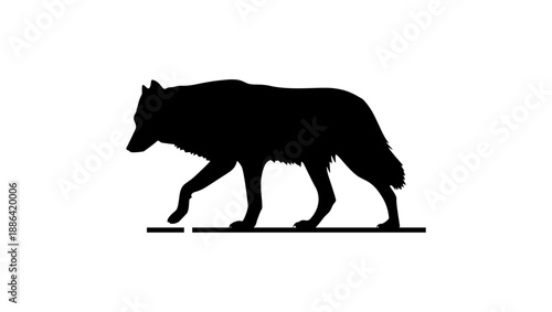 wolf symbol, black isolated silhouette
