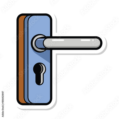 Door Handle and Lock Mechanism Illustration.