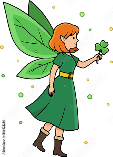 Lucky Green Fairy Illustration