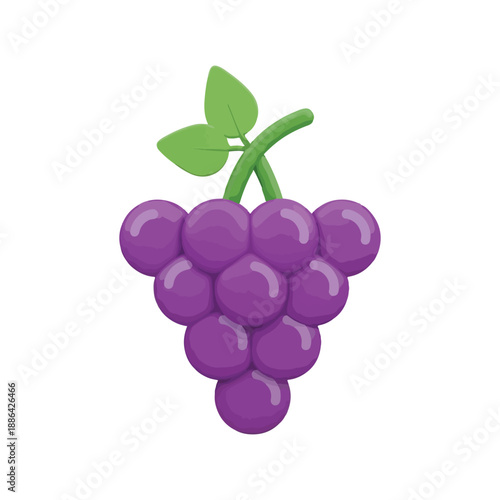 Purple Grape Bunch Icon Isolated