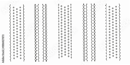 A visual representation of chain link patterns with varying densities and arrangements