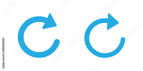 Two distinct blue curved arrows representing refresh and synchronization actions are clearly displayed on a white background.