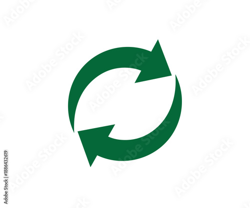 Wallpaper Mural Two curved green arrows form a circular exchange icon symbolizing environment and recycling concepts isolated on white. Torontodigital.ca