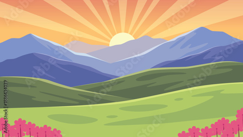 Rolling Spring Hills at Dawn