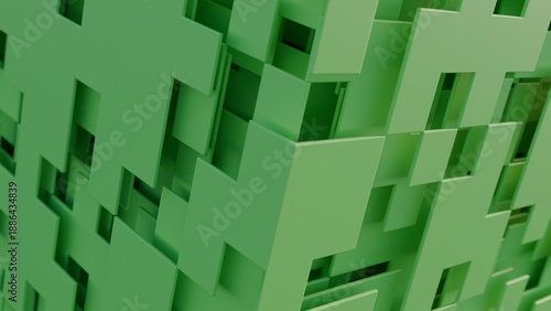 3d planes on a futuristic cube illustration abstract background