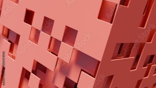 3d planes on a futuristic cube illustration abstract background