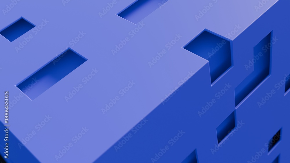 Fototapeta premium 3d planes on a futuristic cube illustration abstract background