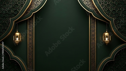 Wallpaper Mural Ramadan Kareem Islamic Background with Elegant Arch and Lanterns. Torontodigital.ca