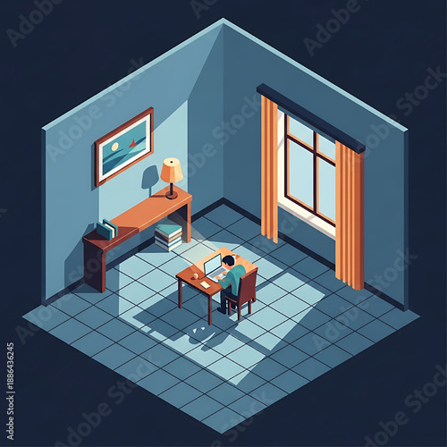 Isolation Digital Nomad Illustration Burnout