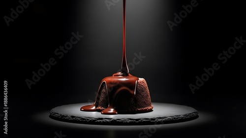 Wallpaper Mural Rich Chocolate Pour Over Dessert on Slate. Torontodigital.ca