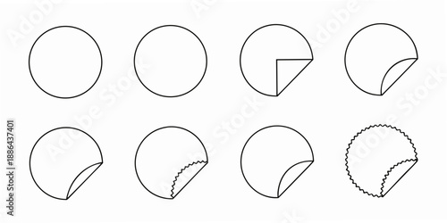 A collection of simple line drawings depicting various circular shapes and cutouts
