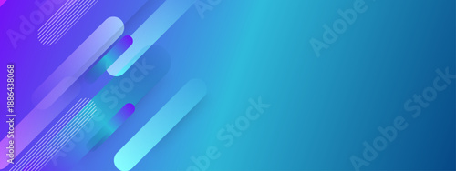 Futuristic blue and purple gradient background with sleek diagonal shapes and clean aesthetic