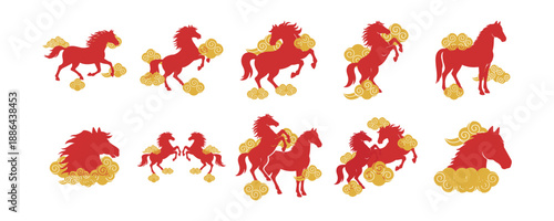 Chinese Zodiac Horse Silhouettes