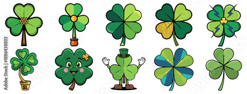 Lucky Green Clover Icons