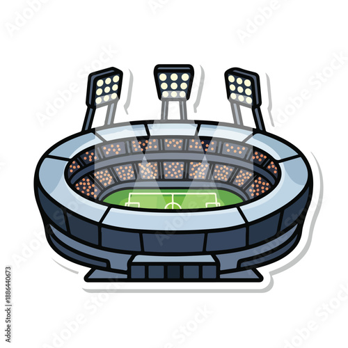 Illustration of a Football Stadium with Spectators.