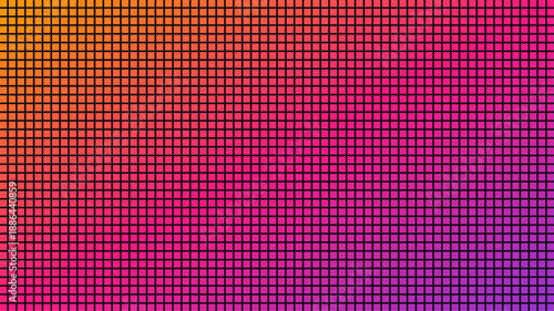 Sunset Halftone Square Pattern - Warm Gradient Geometric Vector Background - Modern Abstract Illustration