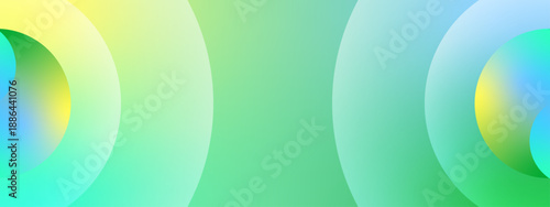 Clean abstract background with soft circular gradient shapes in green and blue tones