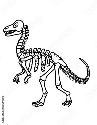 A dinosaur skeleton illustration