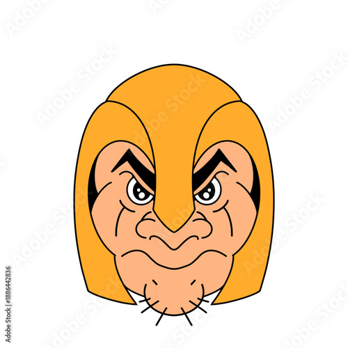 cartoon head warrior illustration design