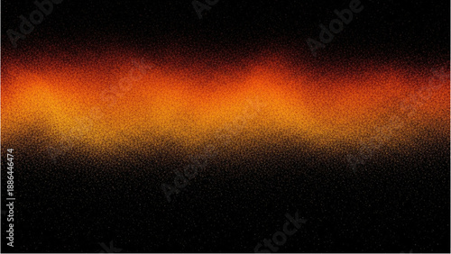 Glowing orange and yellow neon light streaks across dark landscape viewed from above at dusk