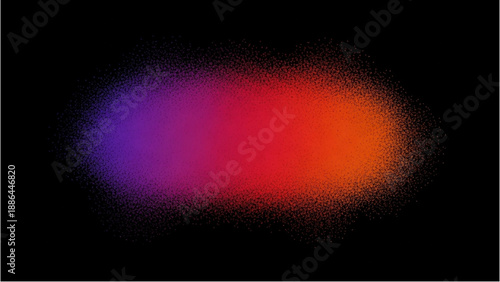 Vibrant oval shape glowing with purple, red, and orange hues against a dark background from a frontal viewpoint