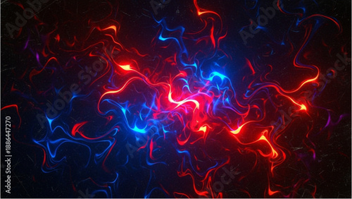 Vibrant Energy Patterns Dancig in Abstract Space with Neon Lights and Dynamic Shapes