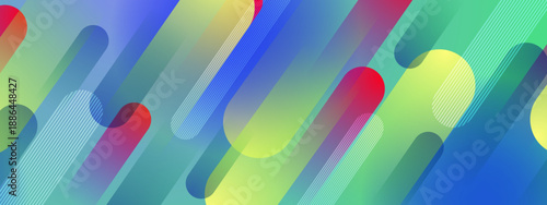 Abstract composition of diagonal rounded shapes with vibrant gradient colors and soft textures for modern digital projects
