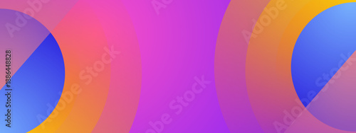Modern abstract background with symmetrical circular patterns in pink and orange tones suitable for social media banners