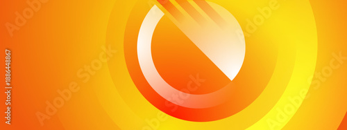 Energetic abstract design with yellow and orange circles representing solar energy and heat radiation