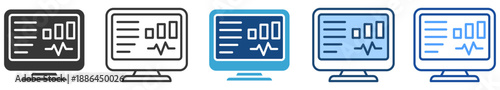 Monitor icon set multi style icon set collection vector illustration