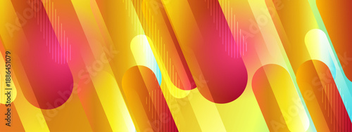 Energetic yellow and orange abstract background with rhythmic diagonal rounded bar patterns