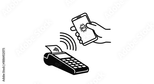  icon representing a contactless payment transaction