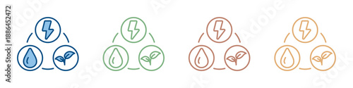 Renewable Energy Icon Set Multiple Style Collection