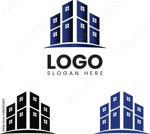 Professional Corporate Skyscraper Logo for Business Agency and Real Estate