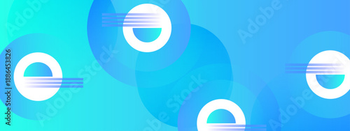 A refreshing abstract composition using light blue and aqua gradients with subtle white circular accents and linear patterns