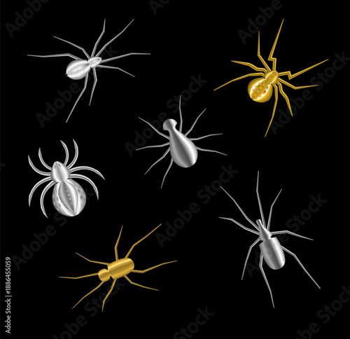 Steel spider, fantasy, fantasy, vector image