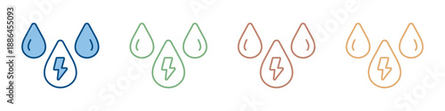 Hydro Power Icon Set Multiple Style Collection