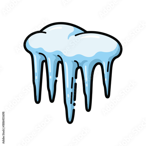 Melting Ice Cartoon Illustration with Icicles.