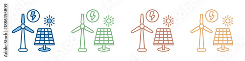 Energy Indenpendence Icon Set Multiple Style Collection