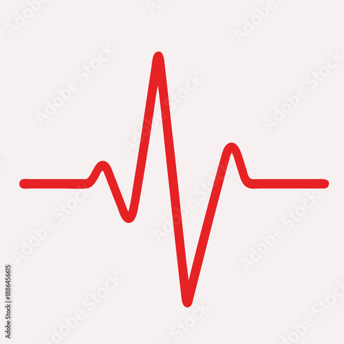 Heart rate monitor line icon vector, representing an ECG pulse wave symbol for medical health and cardiology isolated white background