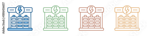 Battery Storage Icon Set Multiple Style Collection